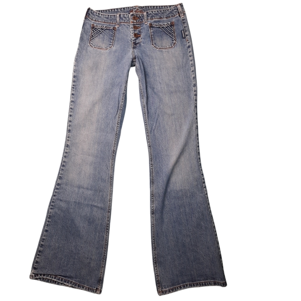 Silver Jeans Vintage Button-fly Low Rise Flare Blue Jeans SZ 30